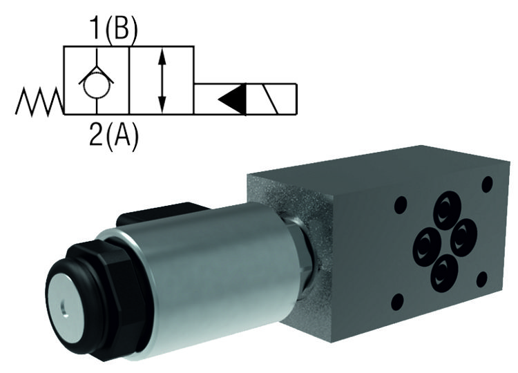 2/2 Directional Valves, Solenoid Operated, Poppet Type, Modular Design