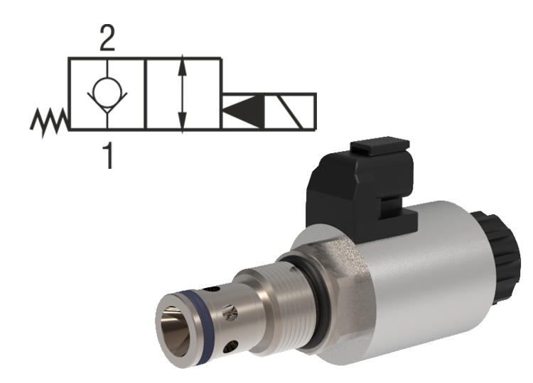 2/2 Directional Valves, Solenoid Operated, Poppet Type, Screw-In Style